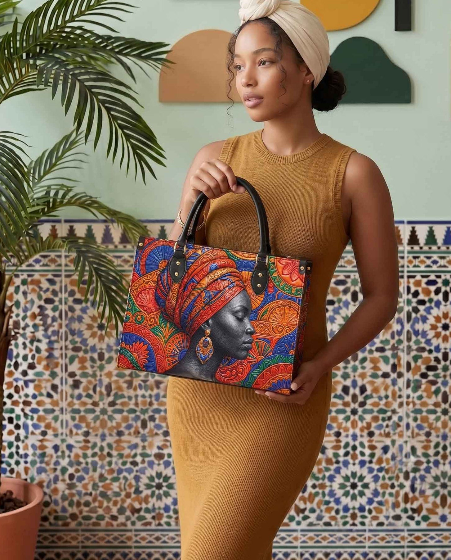 Ancestral Veil Premium Leather Handbag QR0TD701