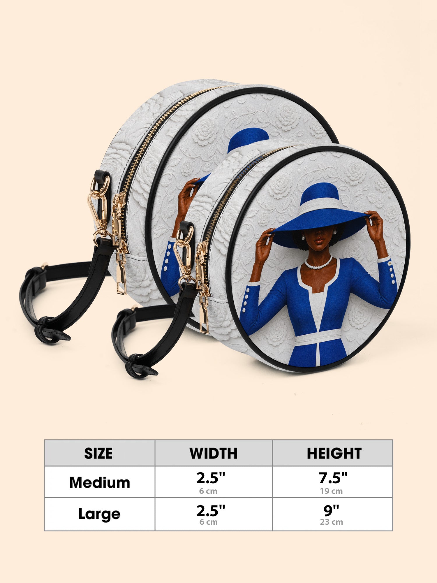 Blue Crowned Circle Crossbody Bag QR0TV282
