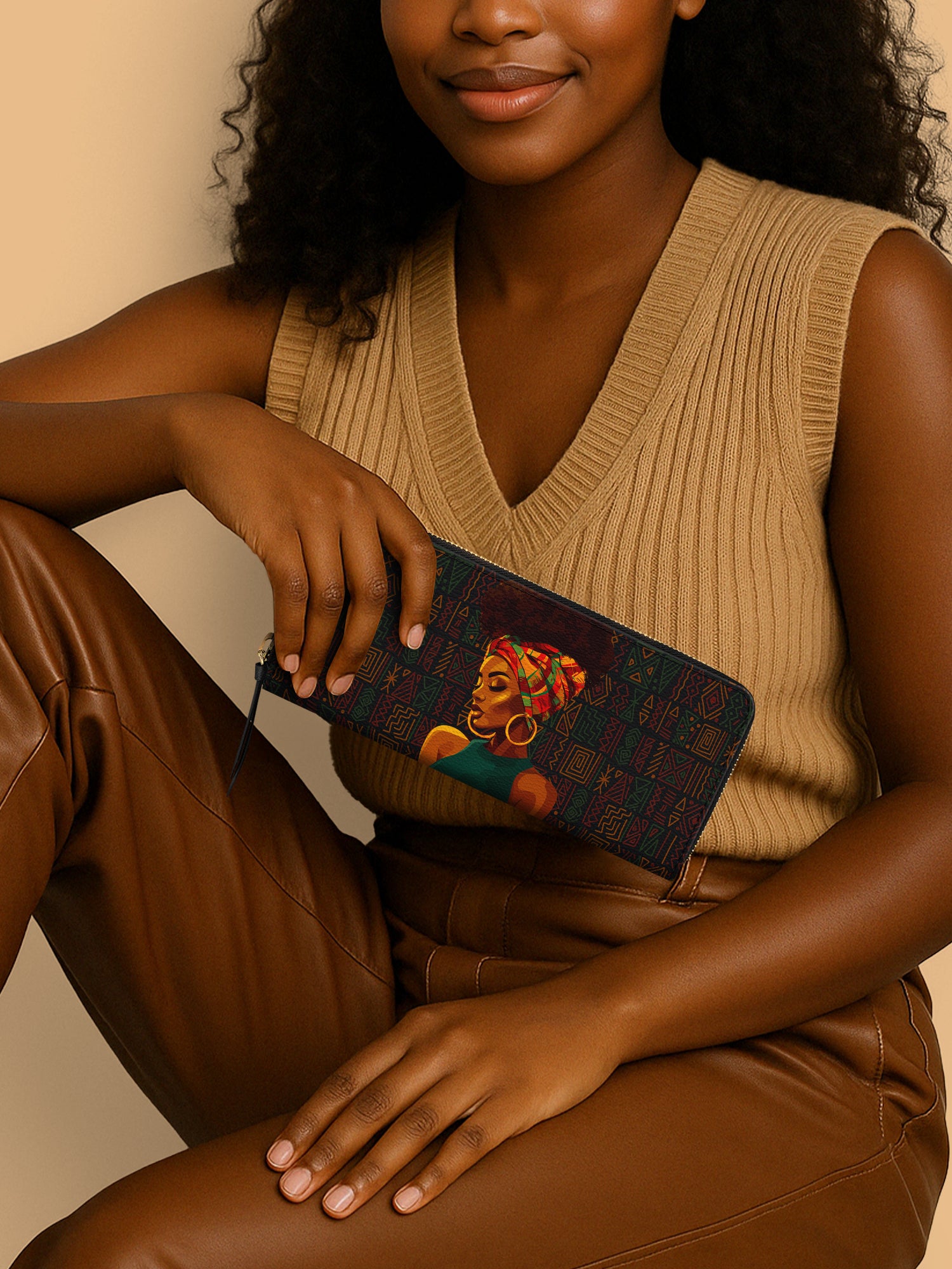 Afro Muse Slimline Zippy Wallet QR0TV205