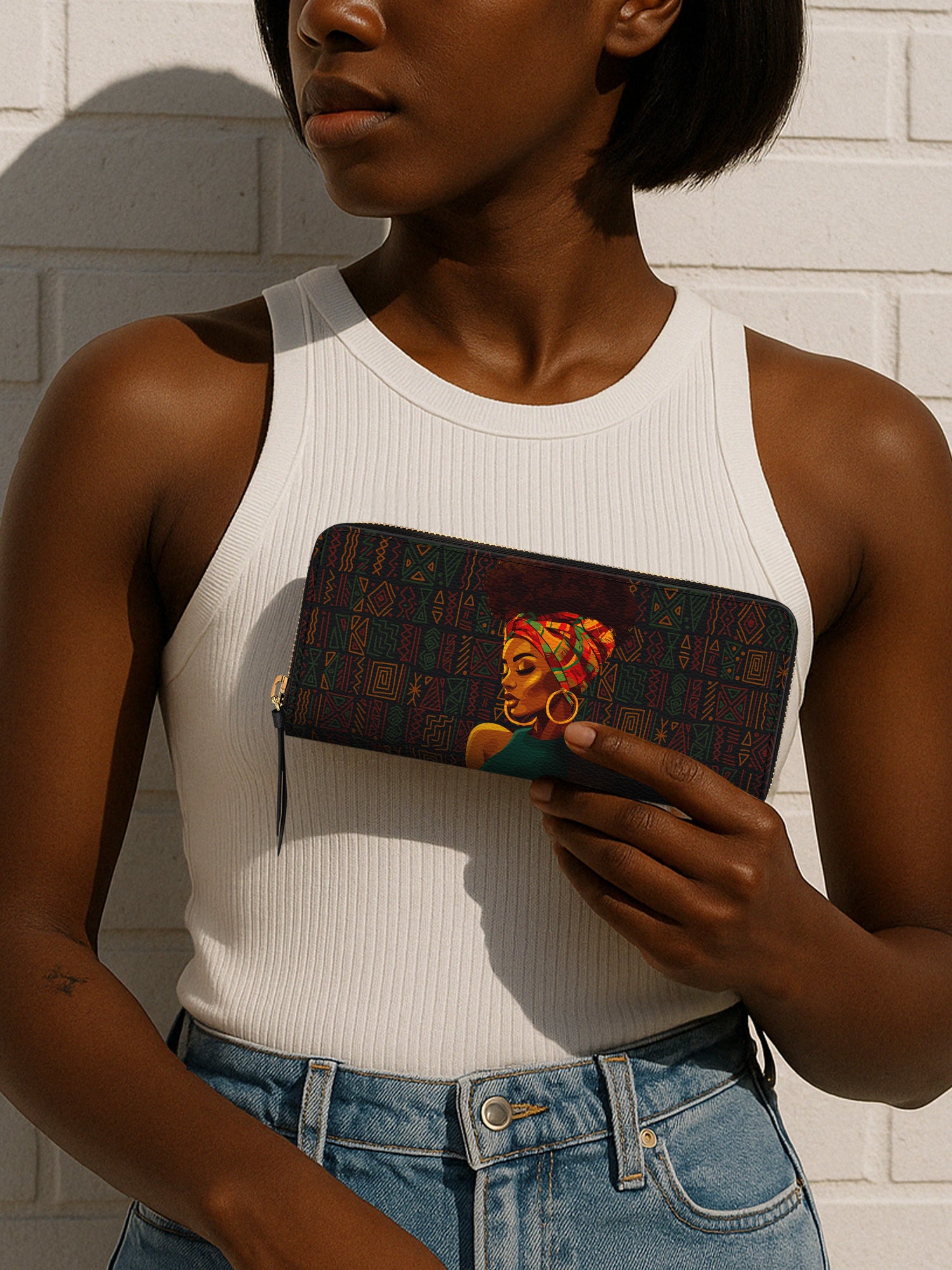 Afro Muse Slimline Zippy Wallet QR0TV205